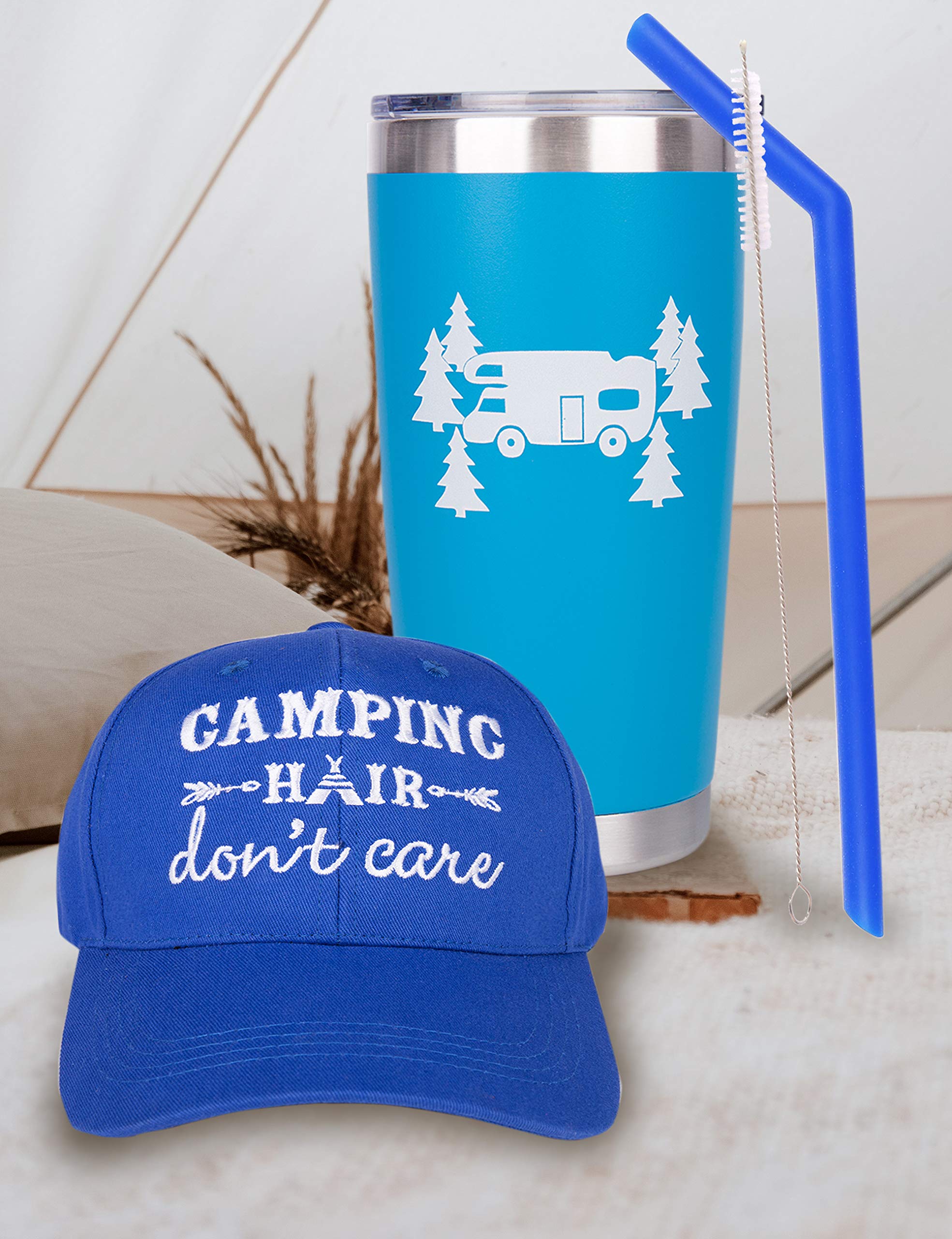 Littlebluedeer Happy Camper Gifts,Happy Camping Insulated Stainless Steel Tumbler,Camping Tumbler,Camping Cup,Camping Mug,Therma